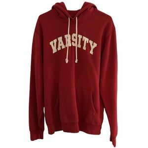 Men Old Navy Red-Orange Pullover Hoodie, Size Large